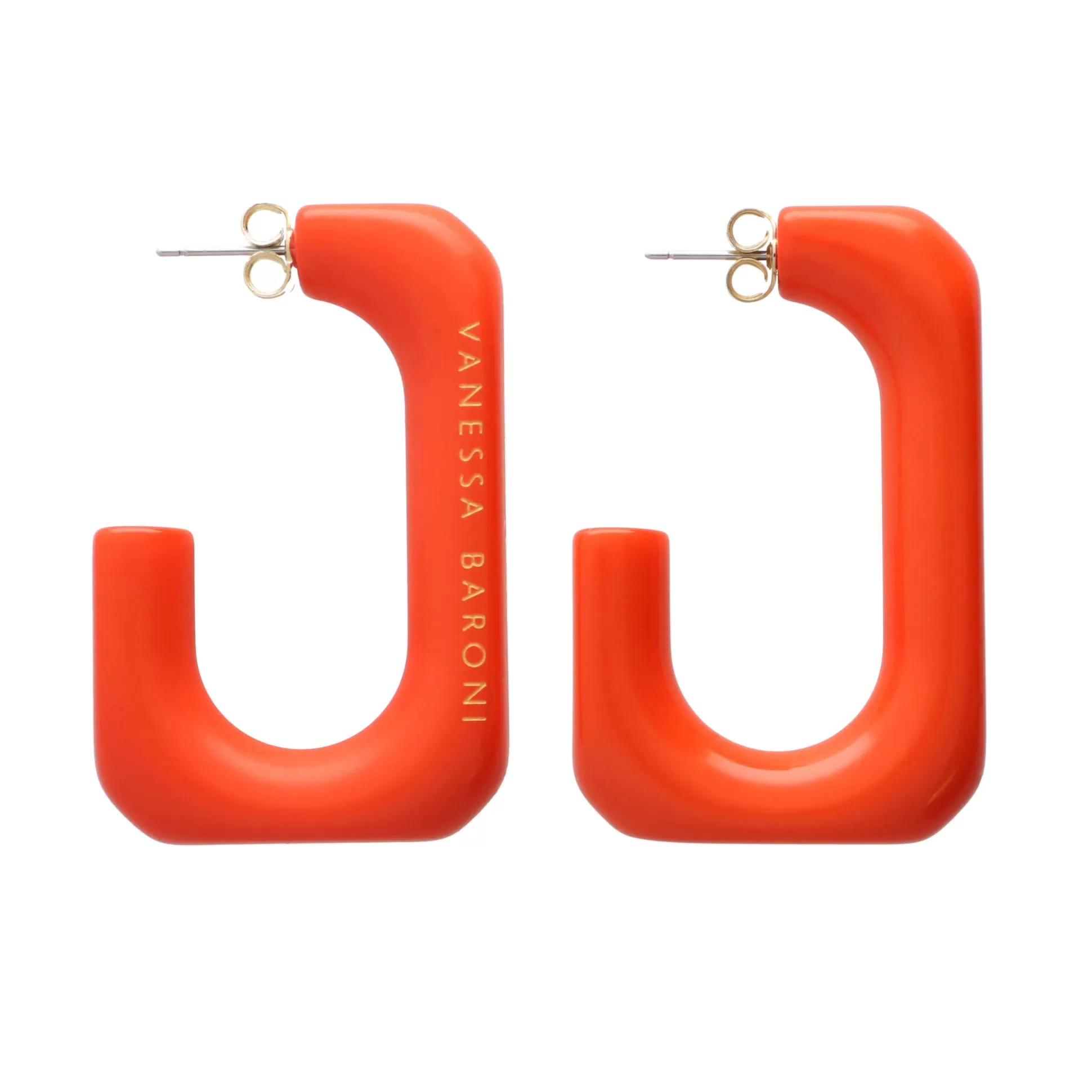 Vanessa Baroni Squared Single Earring Large Orange* Boucles D Oreilles