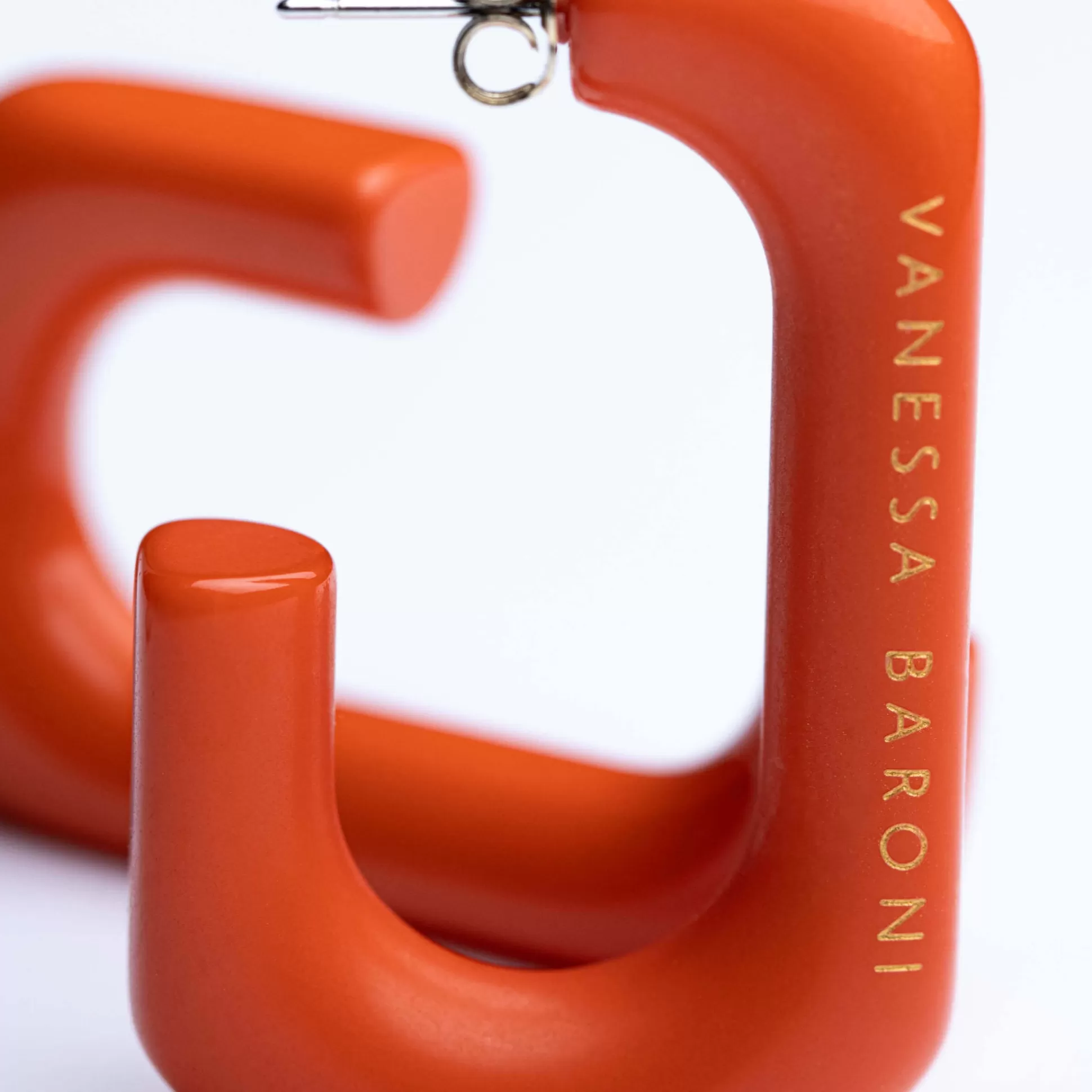 Vanessa Baroni Squared Single Earring Large Orange* Boucles D Oreilles