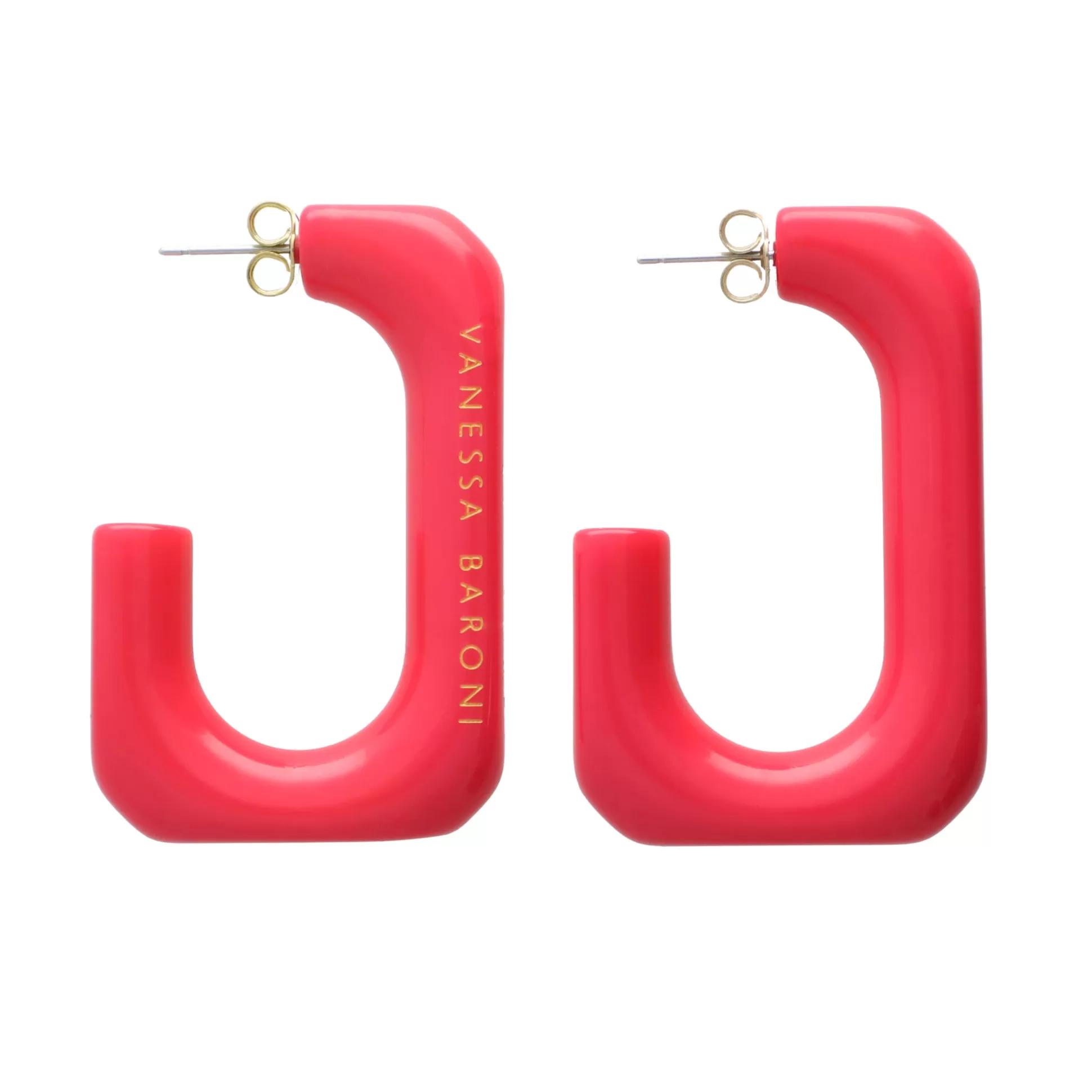 Vanessa Baroni Squared Single Earring Large Pink* Boucles D Oreilles