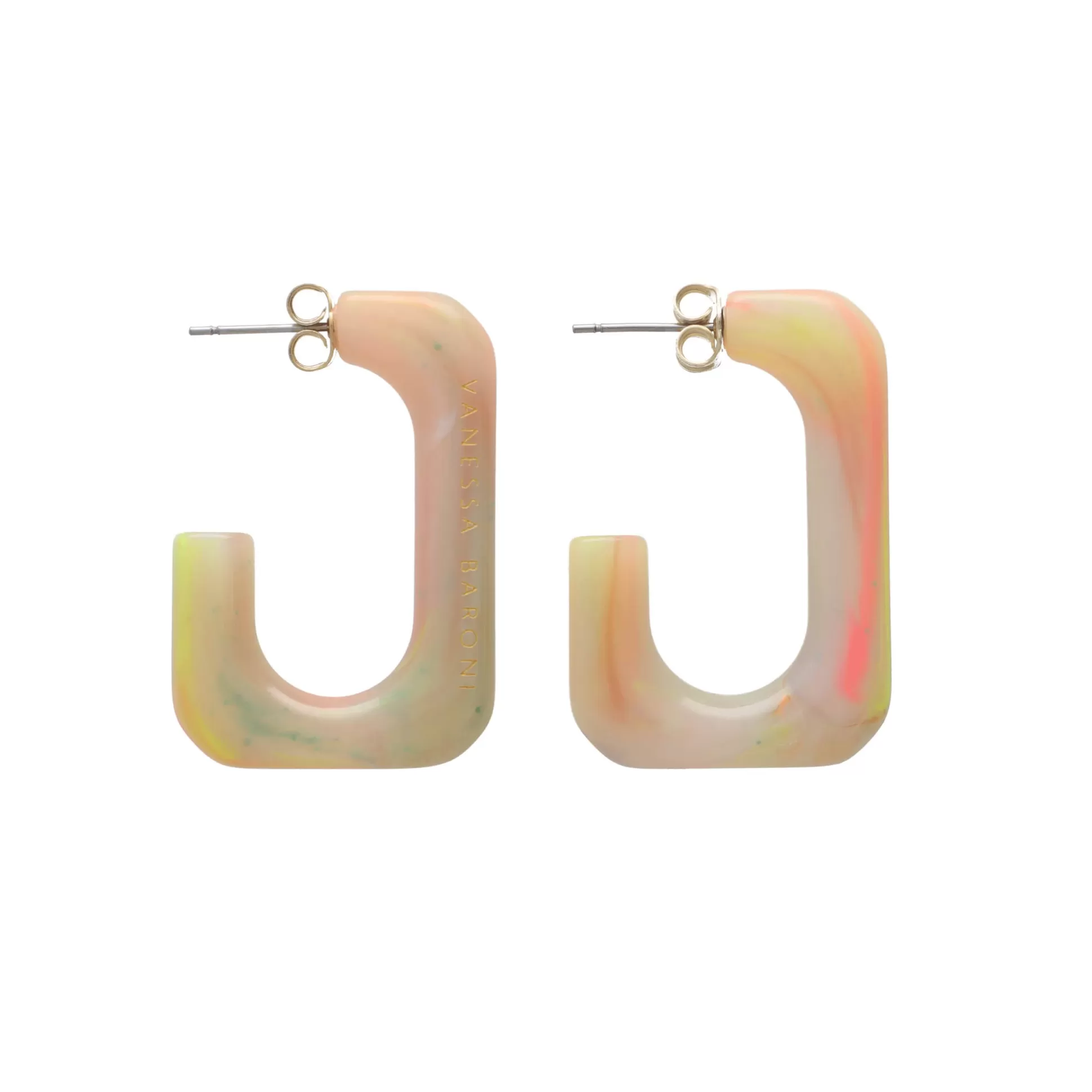 Vanessa Baroni Squared Single Earring Small Neon Rainbow* Boucles D Oreilles