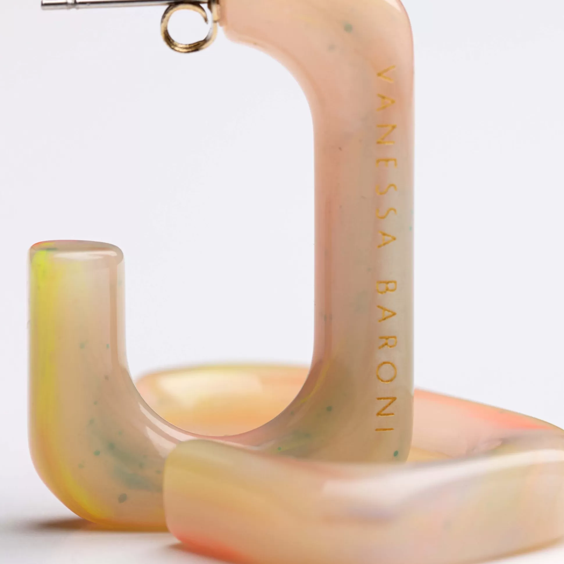 Vanessa Baroni Squared Single Earring Small Neon Rainbow* Boucles D Oreilles