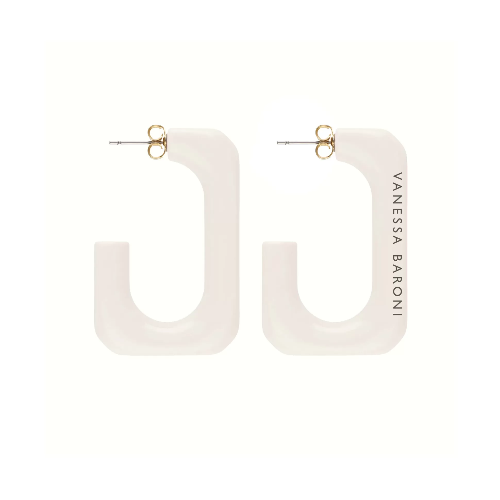 Vanessa Baroni Squared Single Earring Small Off-White* Boucles D Oreilles